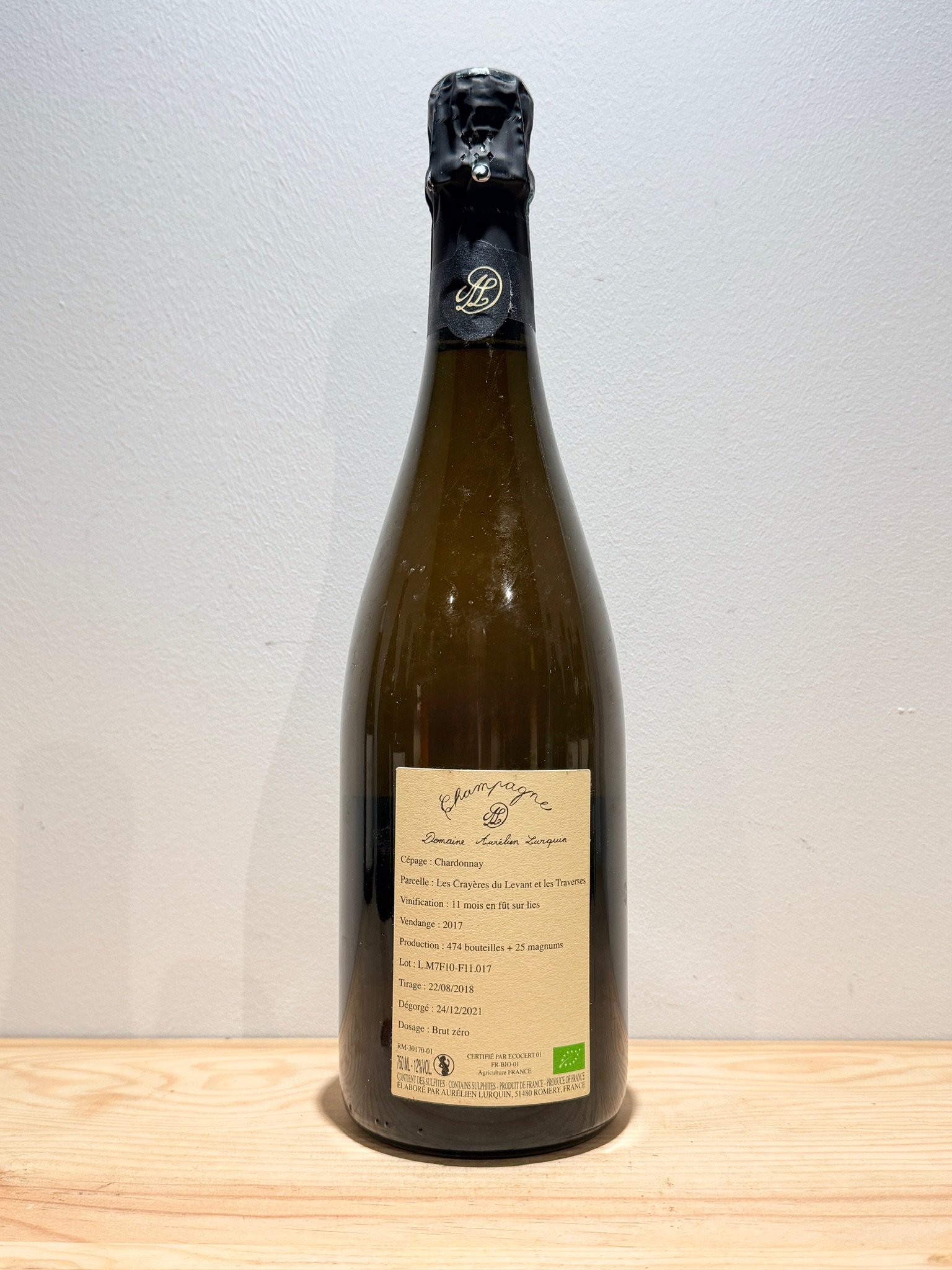 Domaine Aurélien Lurquin Champagne Les Crayères Du Levant Et Les Traverses 2017 – Image 2